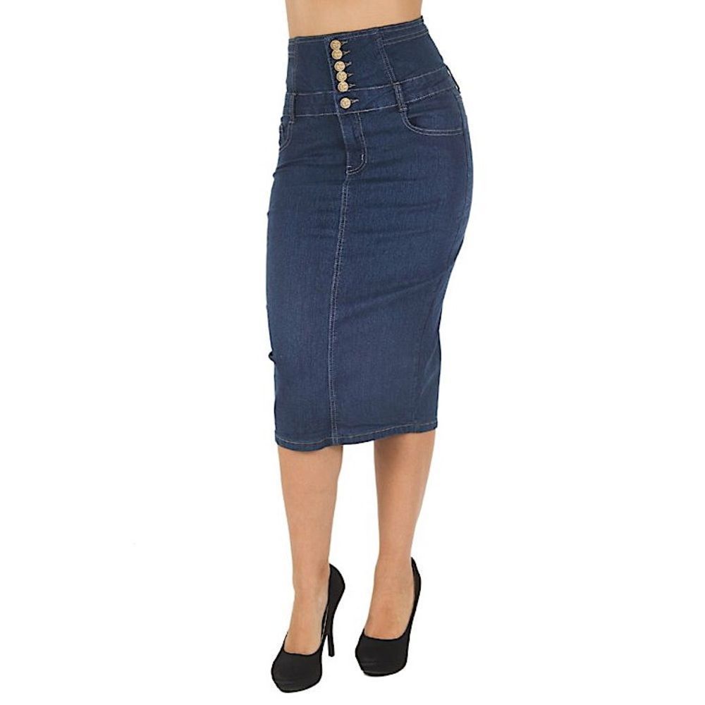 NWT Pasion High Rise Midi Denim Jean Skirt Sz 3XL